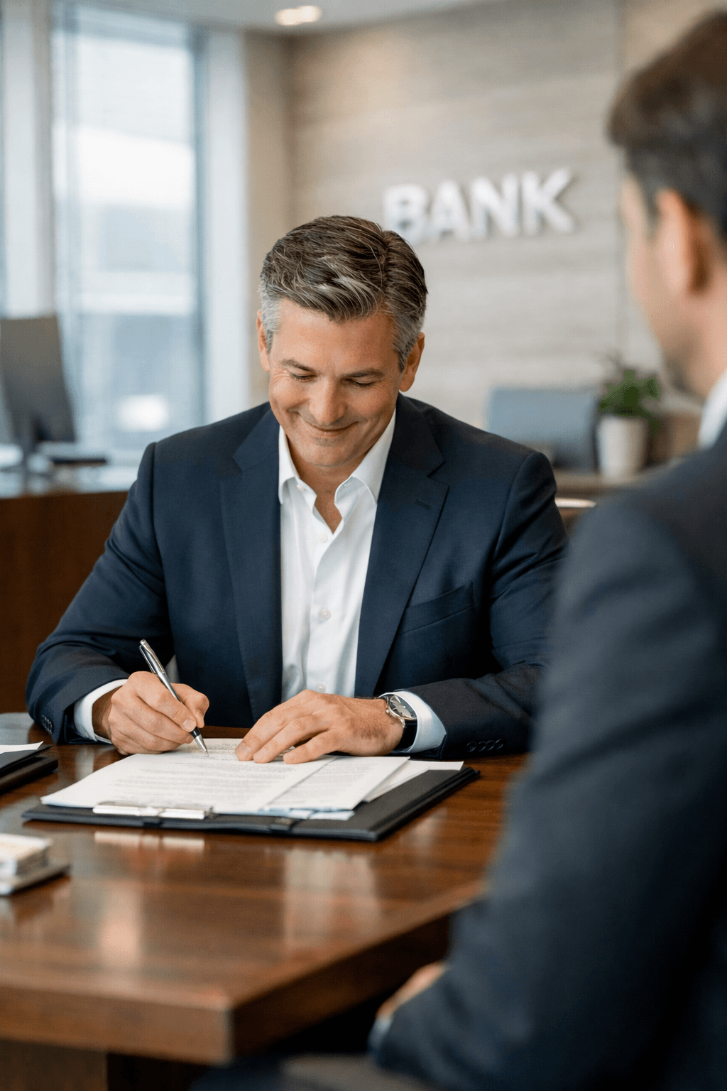 Clean workspace with an organized digital folder interface